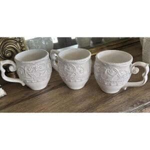 3 New Maison Versailles Blanc Amelia Mugs